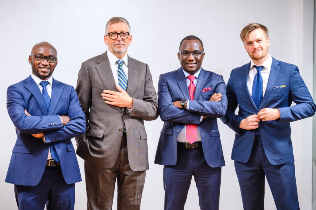 Left to right: Michael Kimondo-Director, Phil Goodwin-Group Chairman,
Daniel Kamau-Chief Executive, & James Maclean-Director 